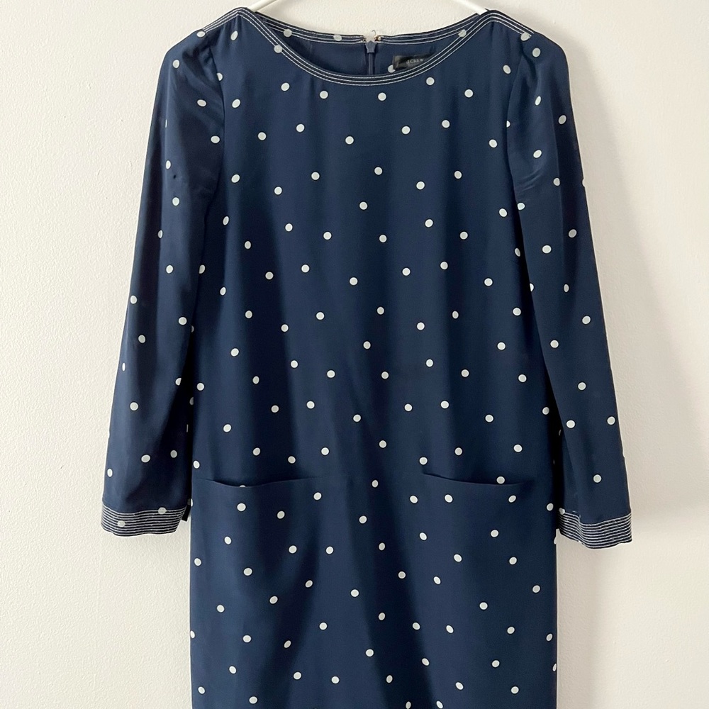 J. Crew silk polka dot dress. Excellent condition!